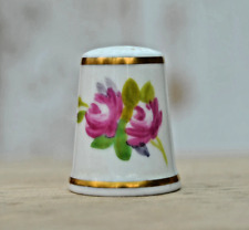 Royal Worcester china thimble - Floral design - Hand decorated - Signed