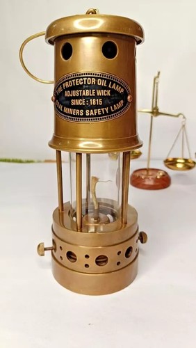 Vintage brass miners - vintage, lamp