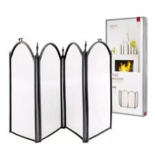 Deville 4 Panel Folding Mesh Fire Guard Screen - Fireplace Safety Protector