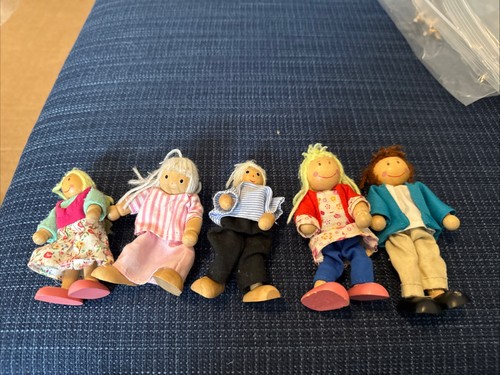 Wooden dolls house figures 5 - wooden,