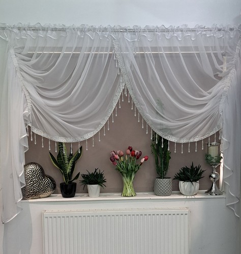 Elegant white voile swag - elegant,