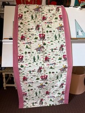 Cath Kidston Cowboy Cream Red Green Cotton Single door Curtain 183 drop x 83cms