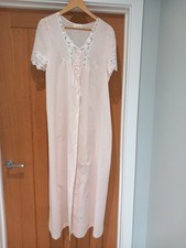 Baby Pink 100% Cotton David Napier Long Nightdress Size 12/14