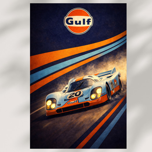 Gulf racing retro inspired - gulf,
