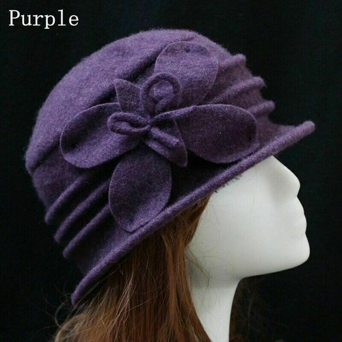 Flower felt hat wool - flower, bucket