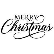 2x Merry Christmas Text Vinyl Decal Sticker Art Wall Home Various Colours