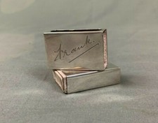 Two Solid Silver Match Box Holders