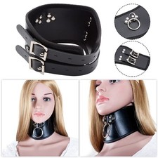 PU Leather Neck Collar Corset Bondage Harness Belt Strap SM Posture Neckcollar