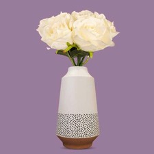 Artificial Flowers in Vase Cream Bouquet Roses Off White Nordic