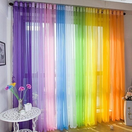 Voile curtains with eyelet - curtains,
