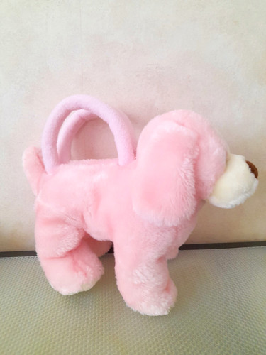 Pink fluffy puppy dog handbag - fluffy,