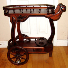 vintage wooden tea trolley