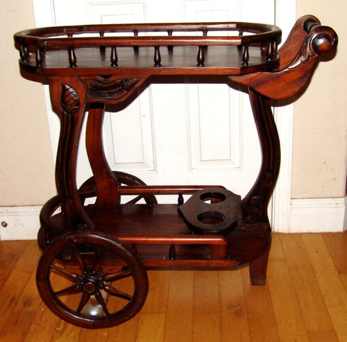 Vintage wooden tea trolley - vintage,