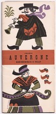 Vintage Auvergne France Travel Tourist Brochure Map 1950s