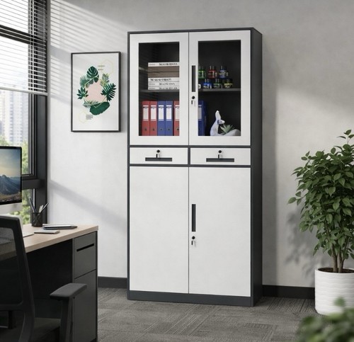 Tall metal office cabinet - metal, 2