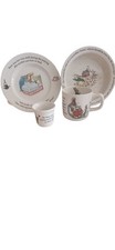 Wedgewood Peter Rabbit by Beatrix Potter Set Plate Bowl Mug Egg Cup - Excellent