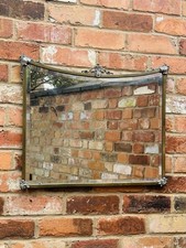 Edwardian Brass And Chrome Gorgeous Antique Metal Mirror 66cm By 55cm