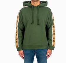 EX-DISPLAY Gucci hoodies Knitted Cotton Hooded sweater Green Size : Large
