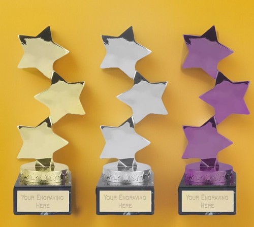 Star trophy purple silver gold - star, purple/silver/gold