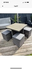 Kettler Cube Garden Table and 4 Chairs Set with Cover