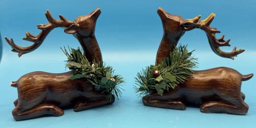 Pair christmas reindeer resin - pair,