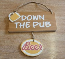 Down The Pub Sign, 18cm x 9cm