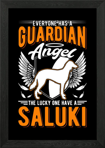Saluki guardian angel framed - angel,