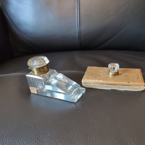 Antique cut glass - cut, inkwell