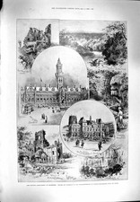 Original Old Antique Print