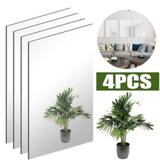 4pcs HD Wall Mirror Self Adhesive Glass Mirror High Clear Mirror Stick NEW UKS