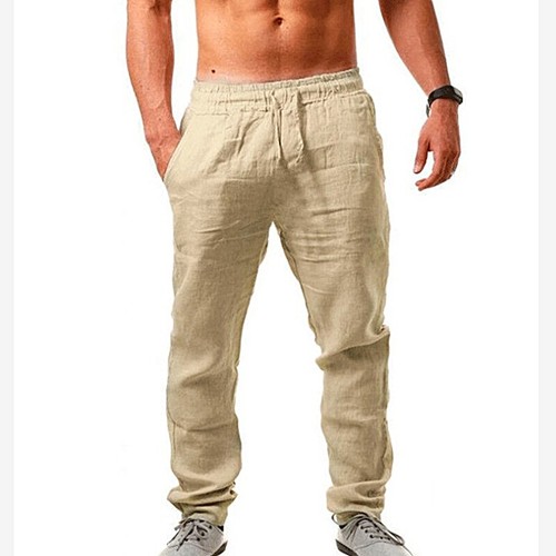 Mens cotton linen trousers - mens,