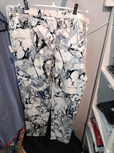 White mosaic pattern trousers - mosaic,