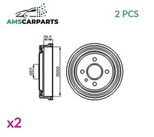 BRAKE DRUM PAIR SET REAR 0 986