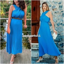 ZARA BLUE PLEATED CROSS-NECK