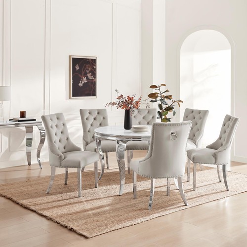 Skye round white marble effect - skye,
