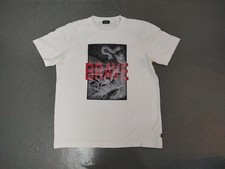 Men's White Diesel T-shirt Size S Brave Print Short Sleeve