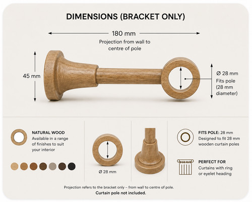 Set wooden curtain pole - set,