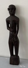 Odd Creepy Voodoo 33.5cm Carved Wooden Vintage Man Hand Carving Ornament Statue