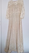 Cream Embroidered Asian Party/wedding  Dress