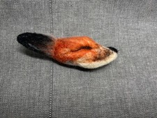 Sleeping Fox needle felted brooch, hand made 