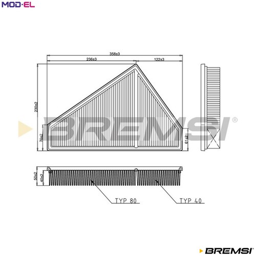 Air filter fa2624 - air, jaguar