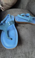 next size 6 extra wide fit blue suade leather sandals flip flops