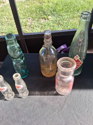 Old bottles including - bottles,