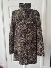BNWOT Vintage New Look Leopard parka Mac Trench coat, Pink lining UK18 Eur46