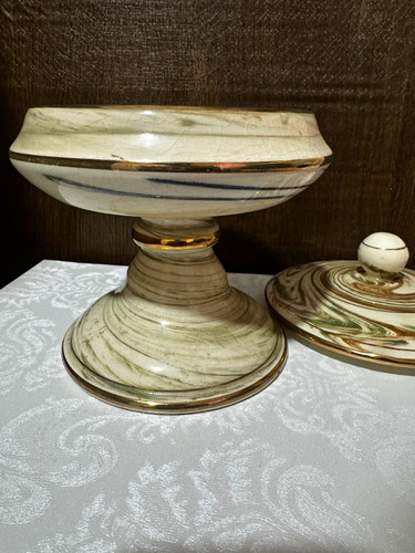 Greek anapale ceramic lidded - greek,