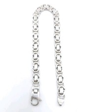 Sterling Silver 925 Mens Byzantine Bracelet