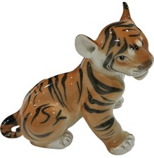 Lomonosov Porcelain Tiger Figurine Ceramic Hand Painted Collectable 6193