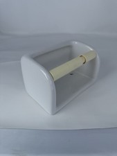 Glossy White Vintage Ceramic Wall Mounted Toilet Roll Victorian Style Holder