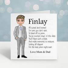 Boy prom card - prom, customisable