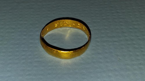Medieval gold posy - medieval, ring